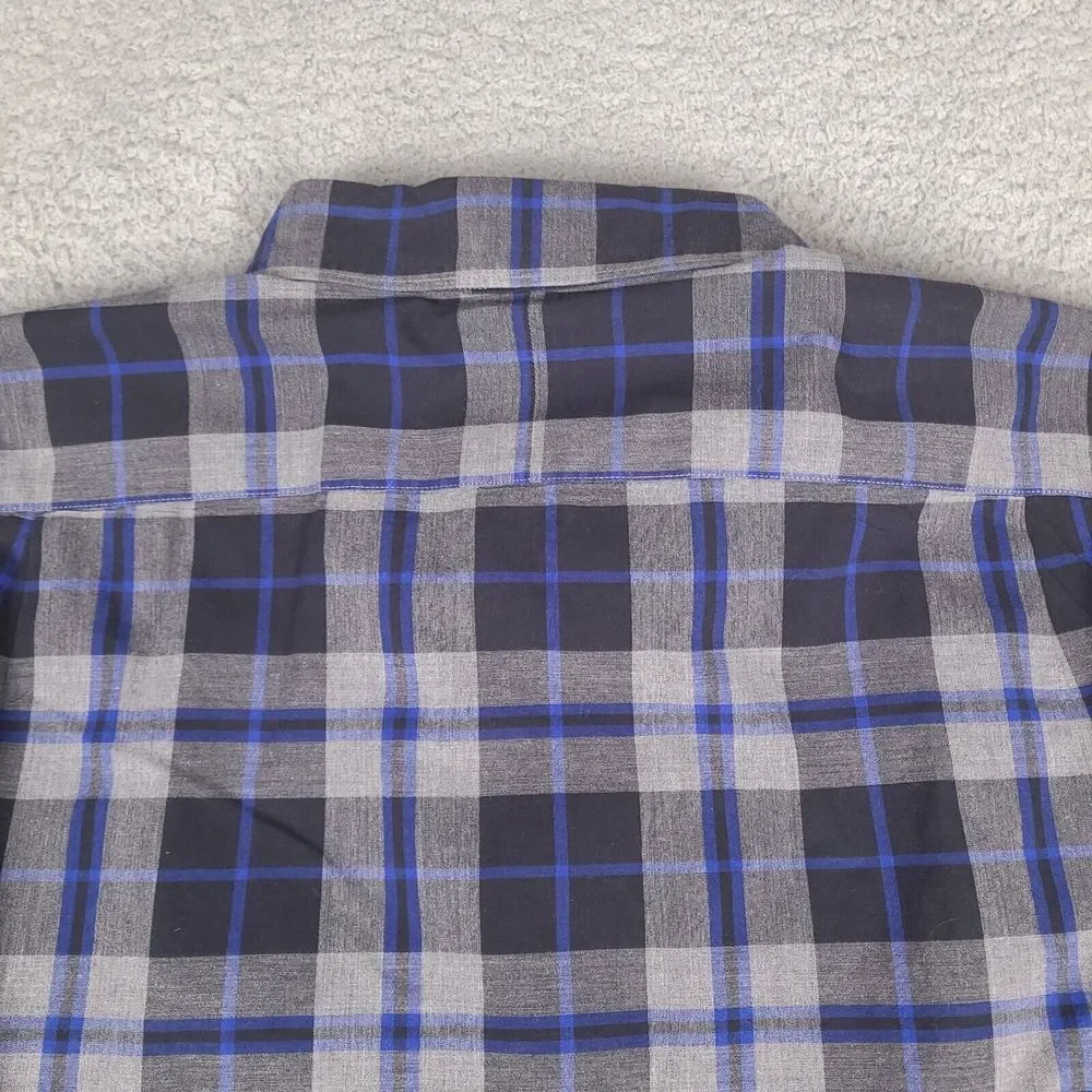 J. Crew Shirt Mens XL Gray‎ Black Blue Button Down Long Sleeve Preppy Casual